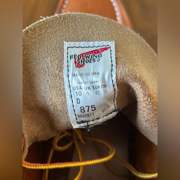 Red Wing Men's Classic Moc 6-Inch Boot in Brown Leather 875 Size 10 Brand New - Picture 11 of 13